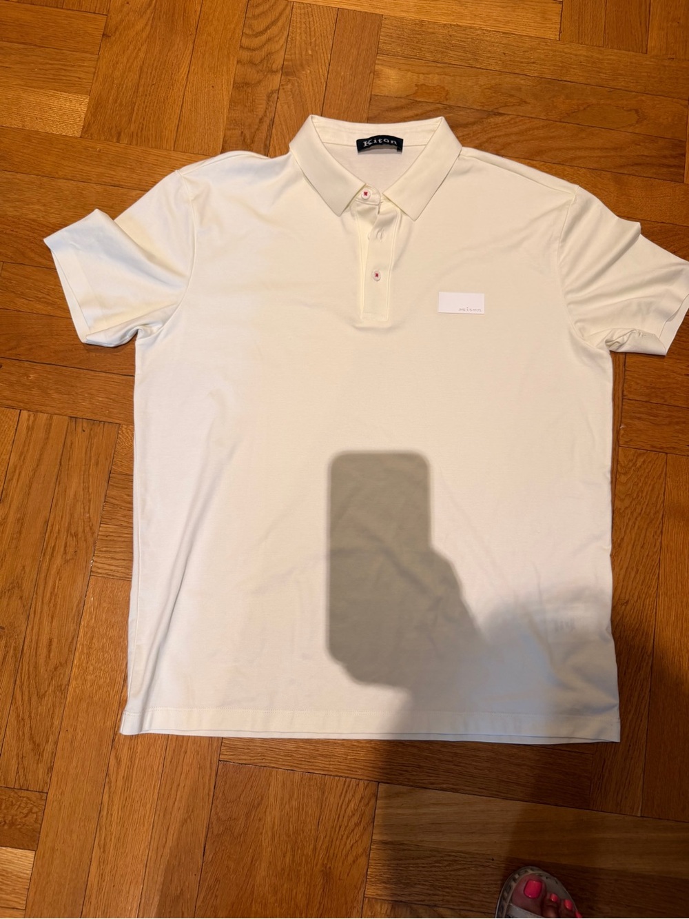 Kiton Cream Men's Short-Sleeve Polo Sz XL